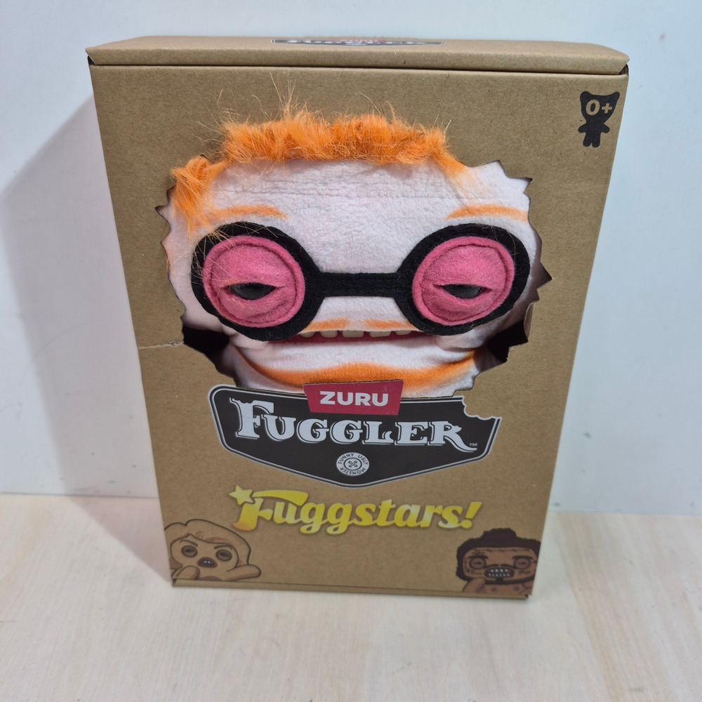 Zuru Fuggler Fuggstars Gunky Goober Plush Monster 15754G NIB Orange Hair Glasses